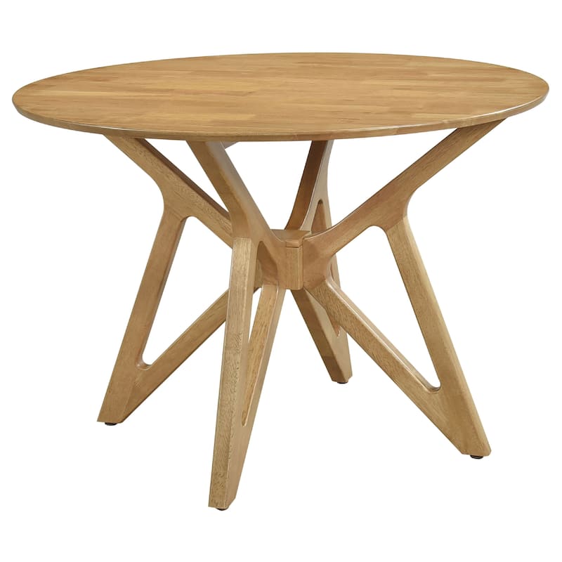 Evans 5pc Dining Table 4 Chair Set, Angled Base, Light Walnut Brown