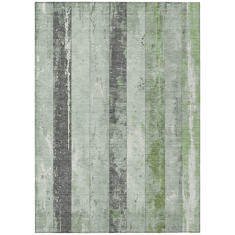 HomeRoots Striped Transitional Rectangle Outdoor Rug