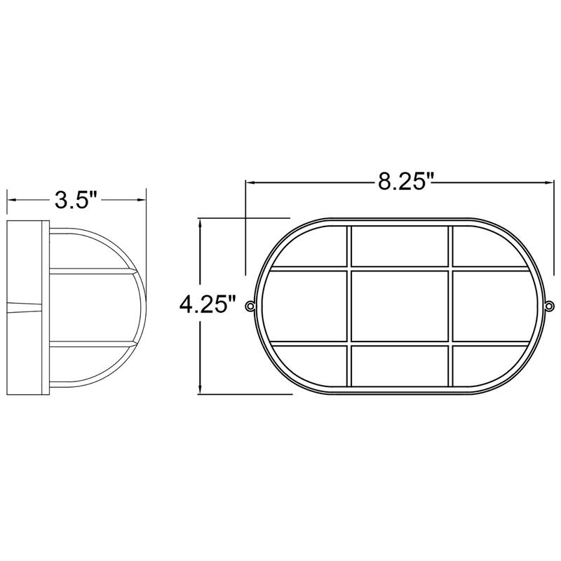 Access Lighting Nauticus Dual Mount - Wet Location Bulkhead - Black Finish - Frosted Glass Shade - Incandescent