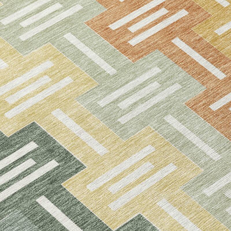 Machine Washable Indoor/ Outdoor Modern Wamego Chantille Rug