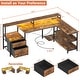 preview thumbnail 55 of 65, Reversible L Shaped Computer Desk with File Drawer & Monitor Stand & Power Outlet & LED Strip, Home Office Desk Corner Desk