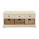 preview thumbnail 67 of 87, Cream, Teal, White or Brown Wood 2 Baskets and 1 Drawer Storage Unit - 16 x 13 x 28