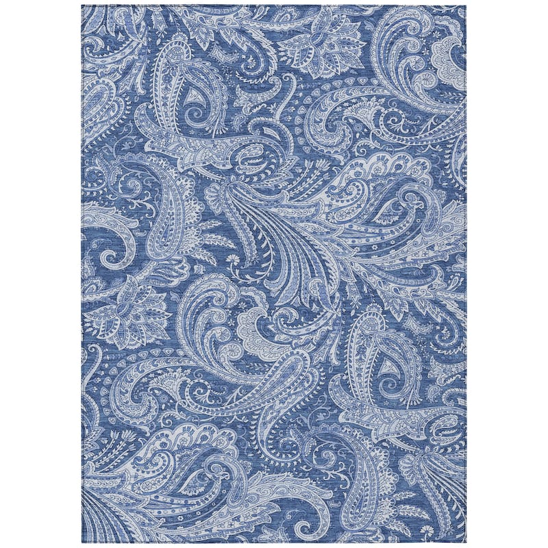 Machine Washable Indoor/ Outdoor Chantille Paisley Traditional Rug