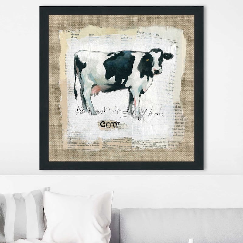"Burlap Cow" by Carol Robinson Print on Acrylic.