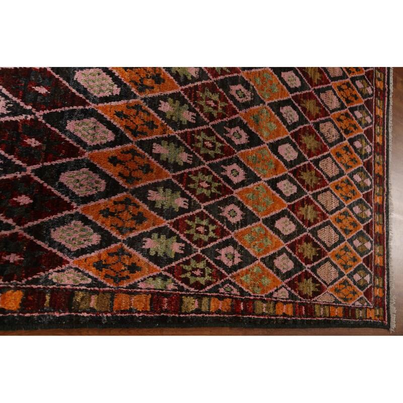 Trellis Moroccan Tribal Wool Area Rug Hand-knotted Living Room Carpet - 8'6" x 10'0"