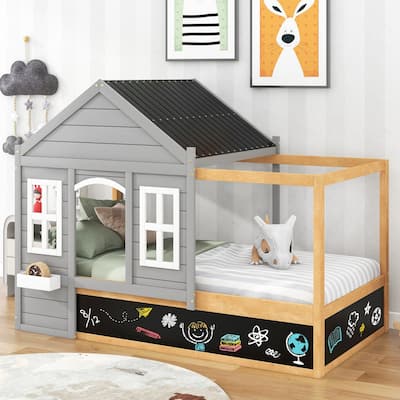Twin Size House Shaped Canopy Bed Frame