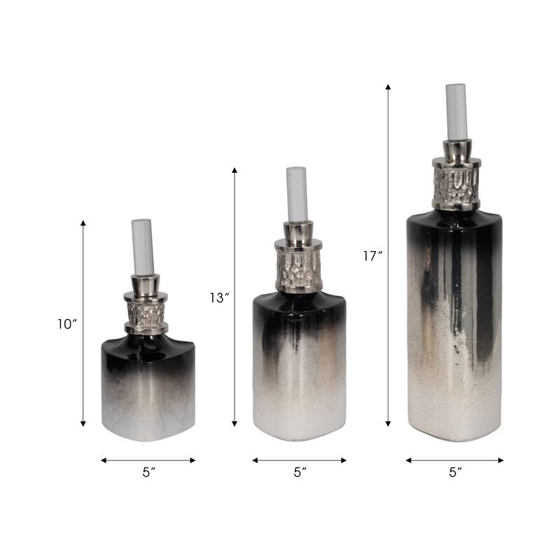 Sagebrook Home 10/13/17H" Talis Glass Bottles, Set of 3