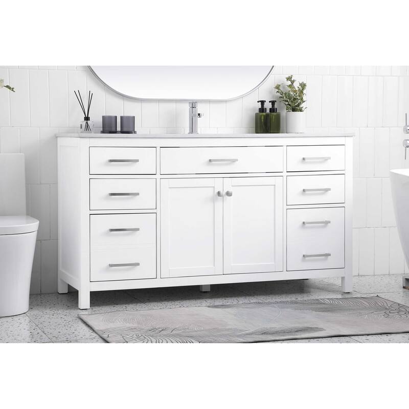 Elegant Lighting VF23360 Lewis 60" Free Standing Single Basin Vanity