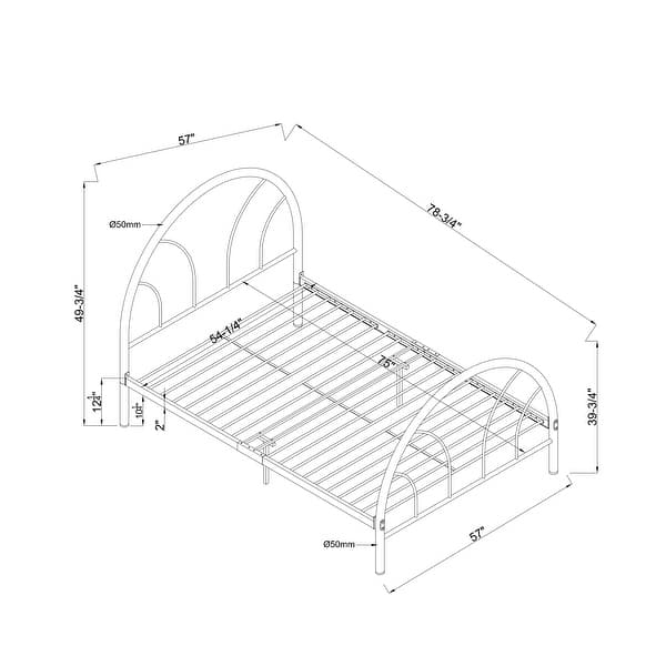 Hind Contemporary Full Metal Double Arch Platform Kid Bed by Furniture of America