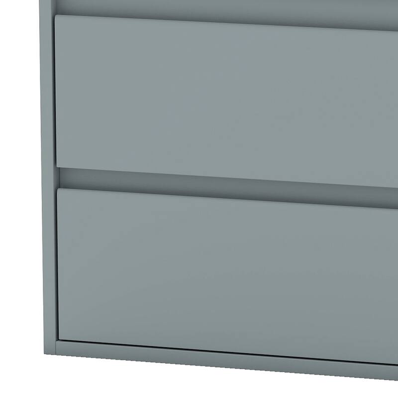 Moasis 31 Inch Gray Bathroom Vanity with Motion Sensor Light and Ample Storage