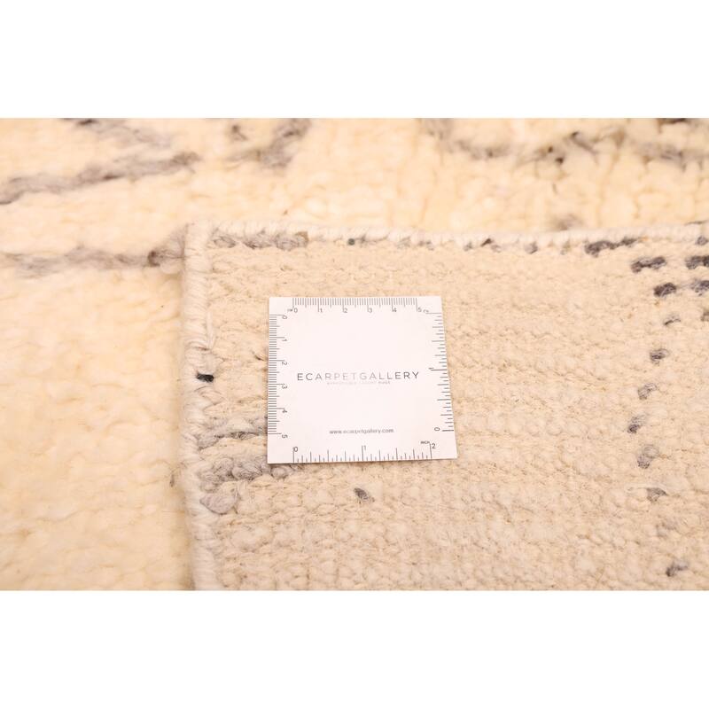 ECARPETGALLERY Hand-knotted Tangier Cream Wool Rug - 7'10 x 10'0