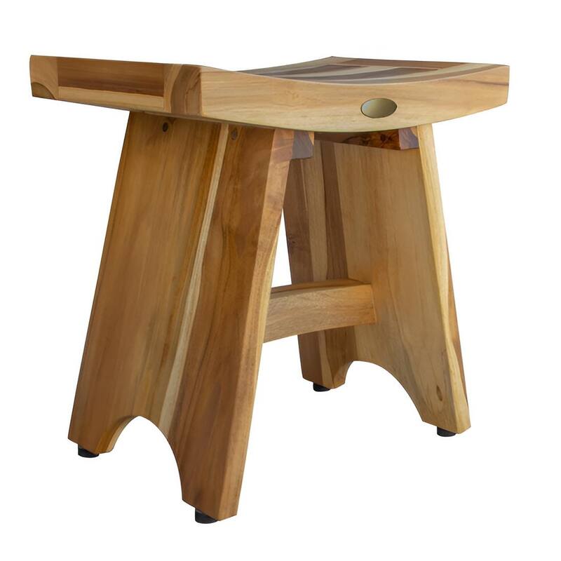 HomeRoots 18" Natural Teak Rectangular Shower Bench