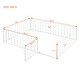 preview thumbnail 6 of 8, White Queen Size Metal Floor Bed Frame with Fence and Door for Kids, Boys and Girls, Bedroom