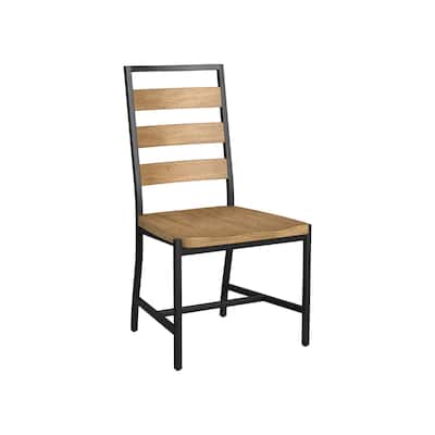 Newport Ladder Back Wood Side Chair, Natural Oak (Set of 2)