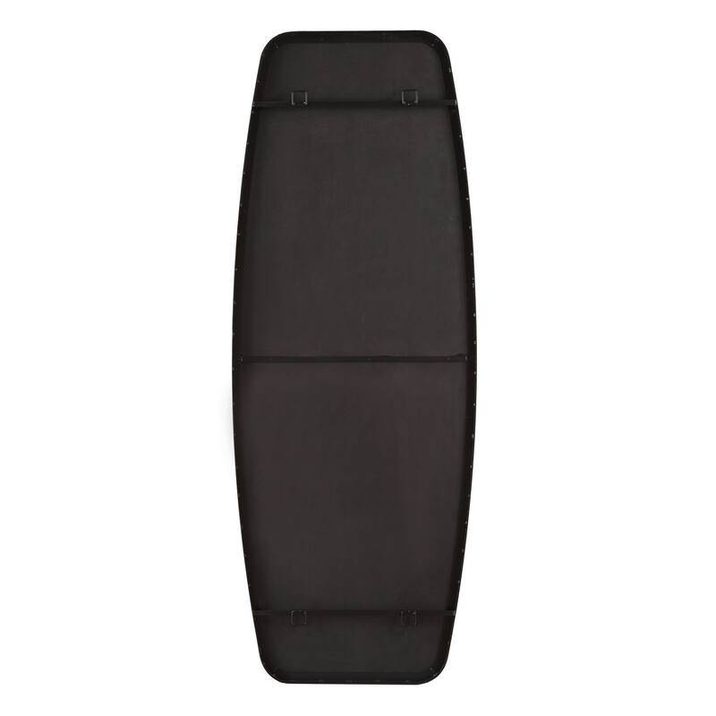 Curved Strap Style Dressing Wall Mirror 71.75" Satin Black Finish