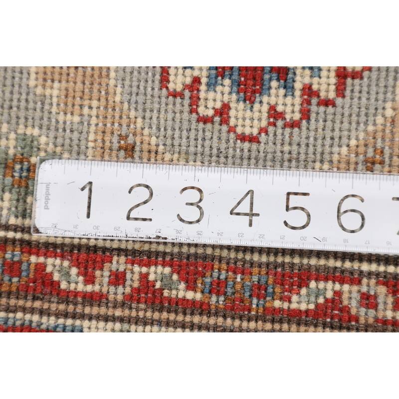 Geometric Kazak Oriental Runner Rug Handmade Hallway Wool Carpet - 2'2" x 6'1"