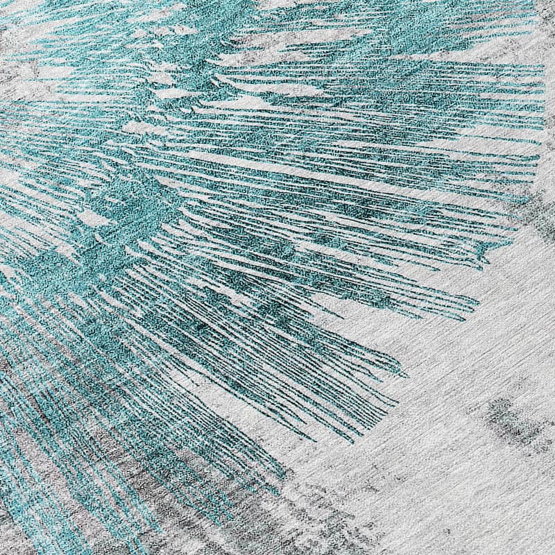 Machine Washable Indoor/ Outdoor Chantille Contemporary Starburst Rug