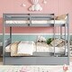 preview thumbnail 13 of 34, Full over Full Bunk Bed with 2 Storage Drawers, Convertible to 2 Beds Grey