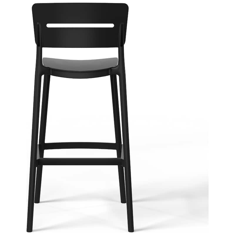 Frond and Form 29.5" Outdoor Patio Poly Plastic Bar Stool (Set of 2)