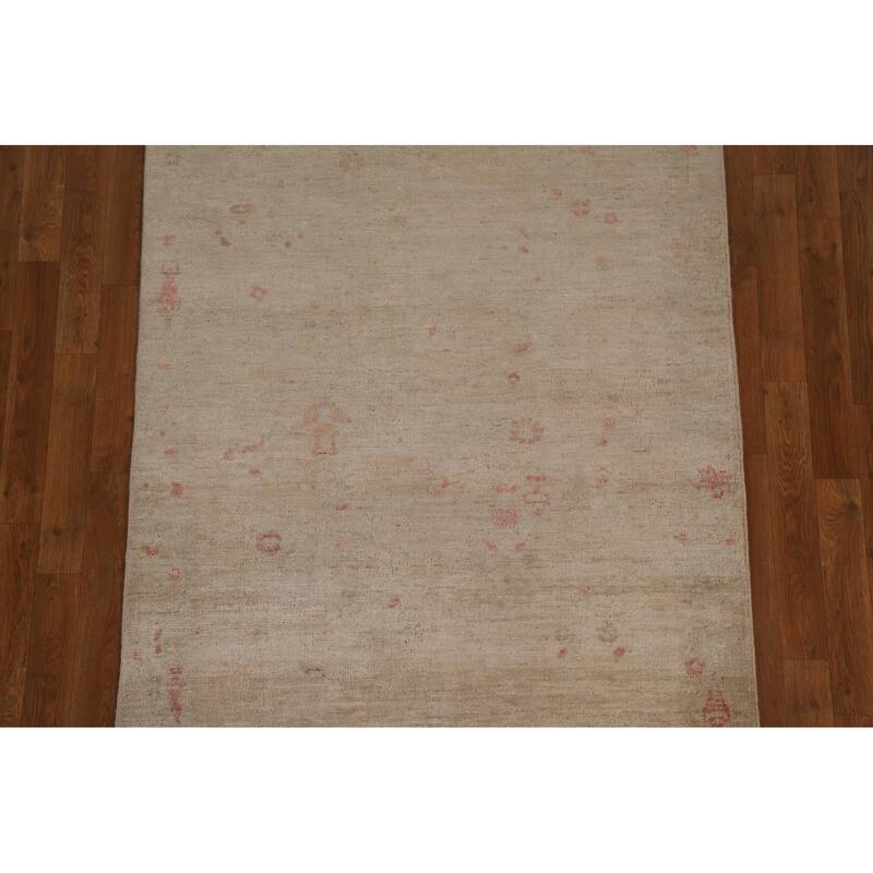 Traditional Oushak Turkish Oriental Area Rug Hand-knotted Wool Carpet - 3'10" x 4'10"
