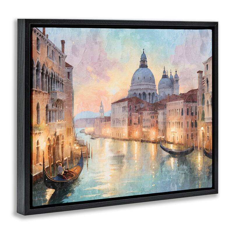 Stupell Scenic Venetian Canal Framed Floater Canvas Wall Art Design By Kim Allen