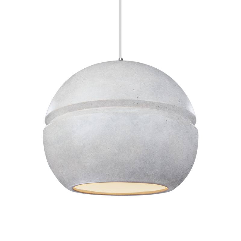 Carson Carrington Sallebyn 1-light Large Pendant - Polished Chrome, Concrete, White