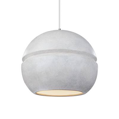 Carson Carrington Sallebyn 1-light Large Pendant - Polished Chrome, Concrete, White