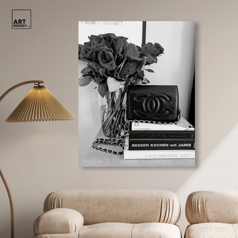 Classic Bag and Roses Canvas by Art Remedy, Gallery Wrapped