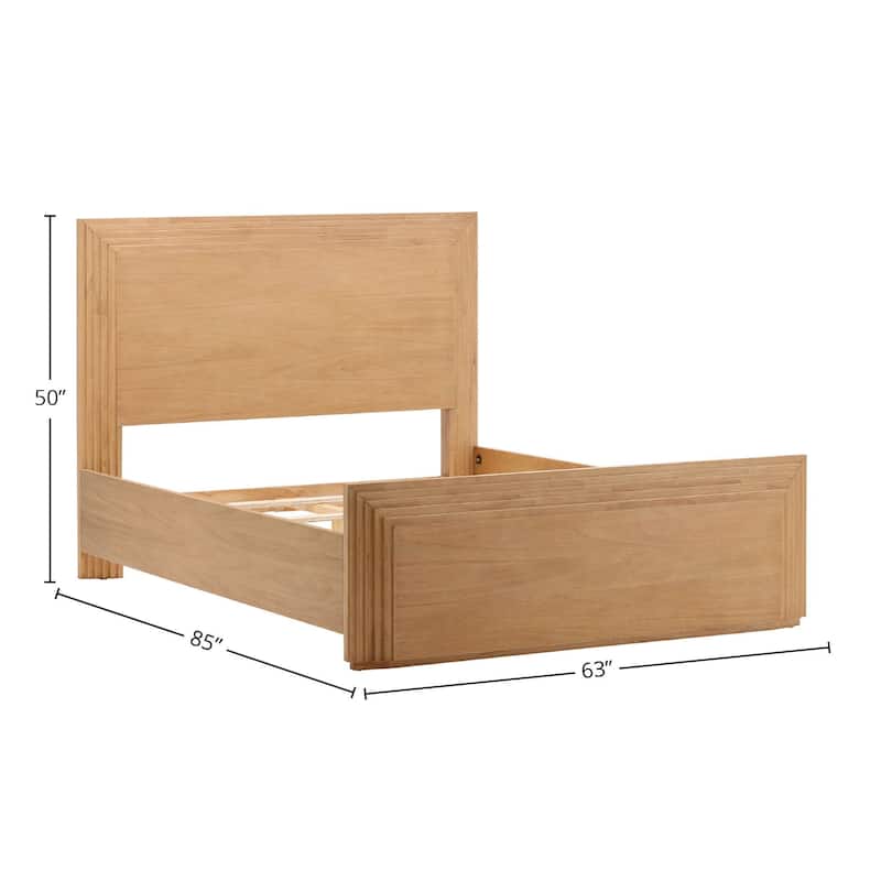 Alpine Rubberwood Platform Bed, Natural