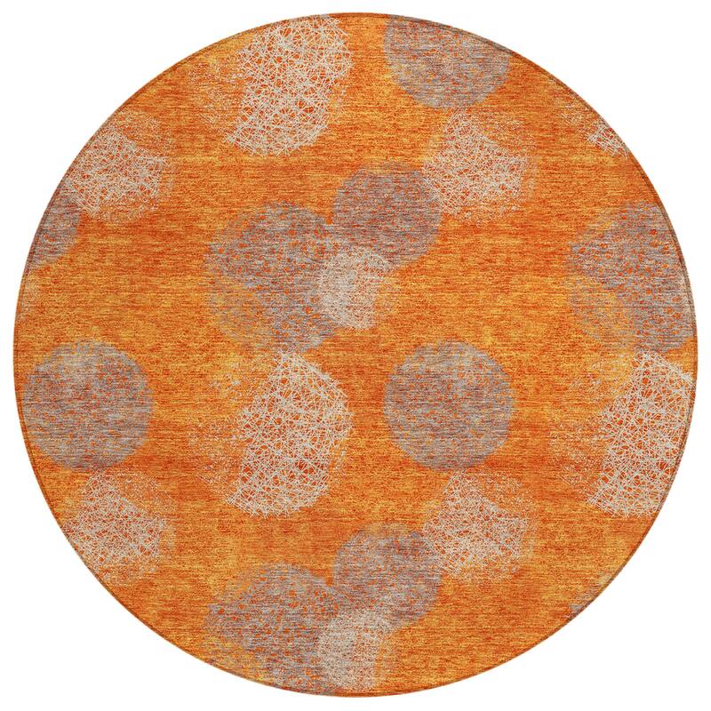Machine Washable Indoor/ Outdoor Boho Sphere Chantille Rug