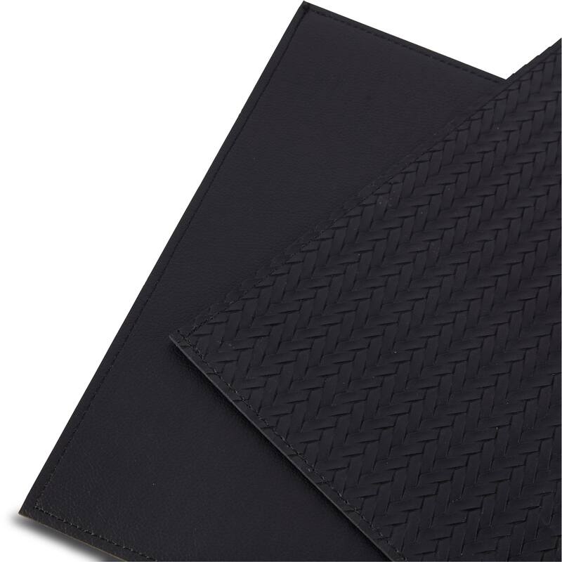 Dainty Home Hudson Premium Vegan Leather Reversible 2 Pattern Rectangular Placemat Set Of 4