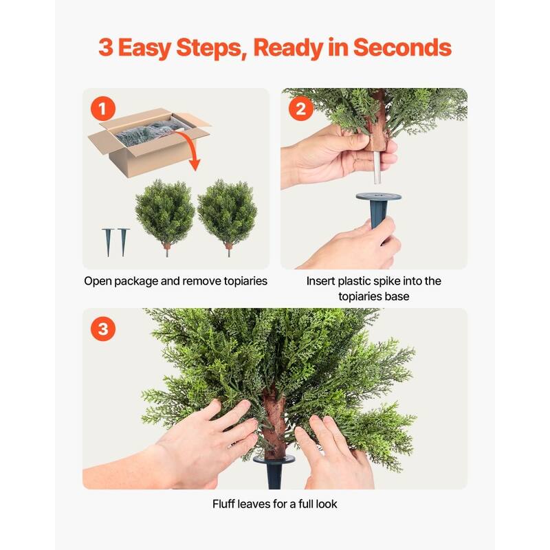 Set of 2 16-Inch Artificial Topiary Trees Eucalyptus & Stainless Steel Trunk, Lifelike PE Foliage - 11.8 x 11.8 x 16 in