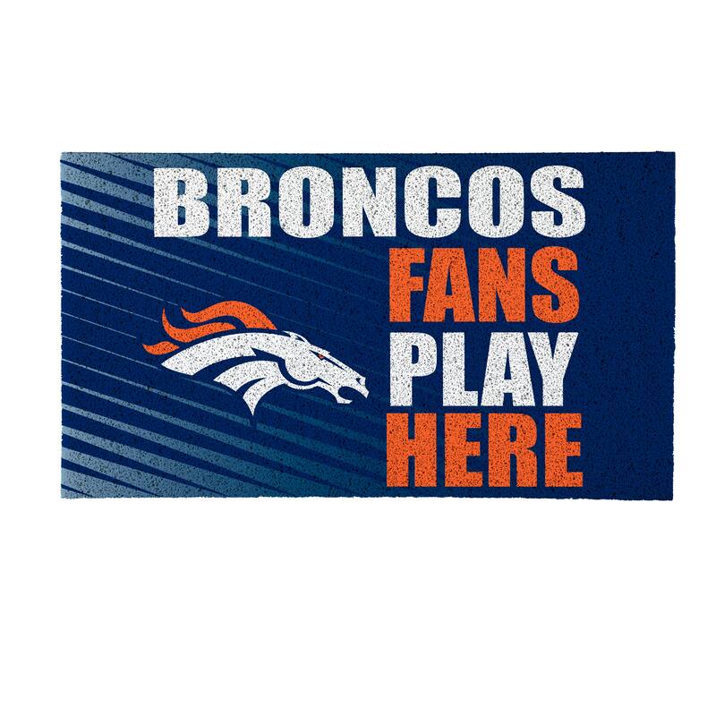 28 in. x 16 in. Denver Broncos "Fans Play Here" PVC Door Mat