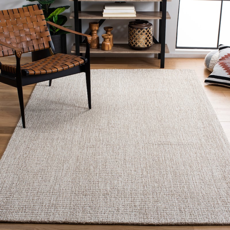 SAFAVIEH Handmade Abstract Lottie Modern Wool Rug - 6' x 8' - Ivory/Grey - Rectangle