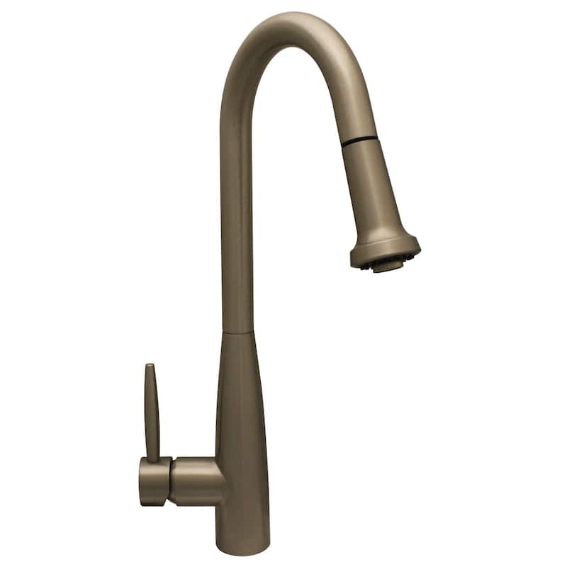 Whitehaus Jem 1.5 GPM Single Hole Pull Down Kitchen Faucet Includes - Brushed Nickel
