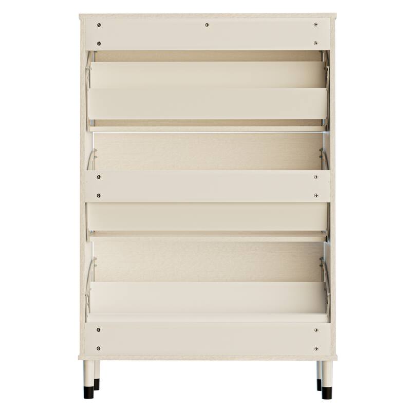 Large Storage Capacity Shoe Rack Cabinet,Shoe Cabinet with 3 Flip Drawers, Freestanding Shoe Organizer