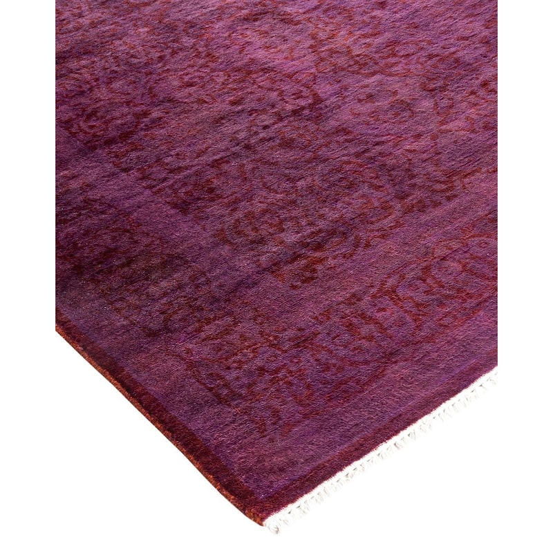 Overton Hand Knotted Wool Vintage Inspired Modern Contemporary Overdyed Pink Area Rug - 3' 2" x 5' 3"