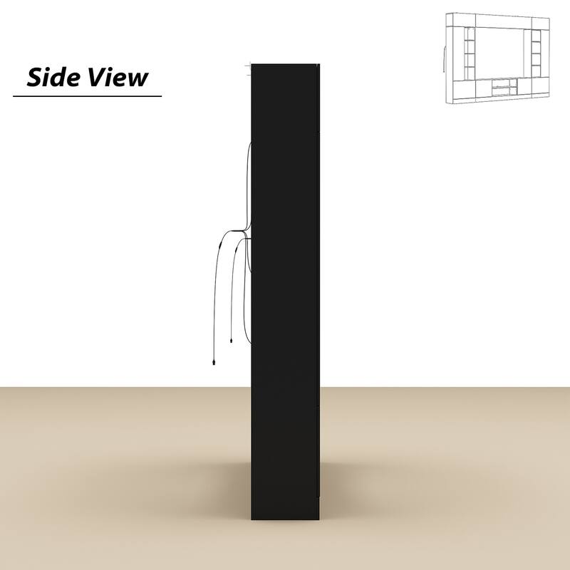 Wall Unit TV Stand with Bookshelves for TVs up to 70", Modern Console