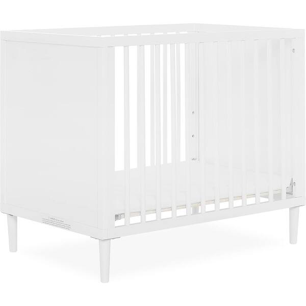 slide 2 of 8, Dream On Me Lucas Mini Modern Crib with Rounded Spindles in White White