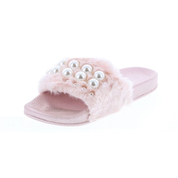 pearl embellished flat sandals