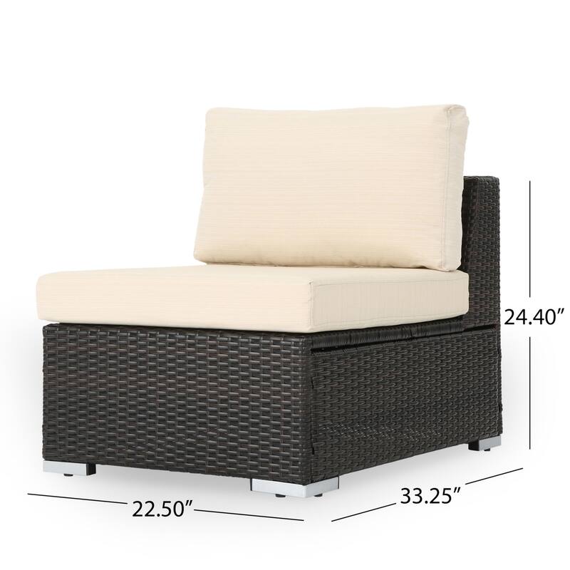 Santa Rosa Outdoor 7 Seater Wicker Sofa Sectional Set with Aluminum Frame and Cushions by Christopher Knight Home
