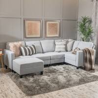 Zahra 6-piece Fabric Sofa Sectional with Ottoman by Christopher Knight Home