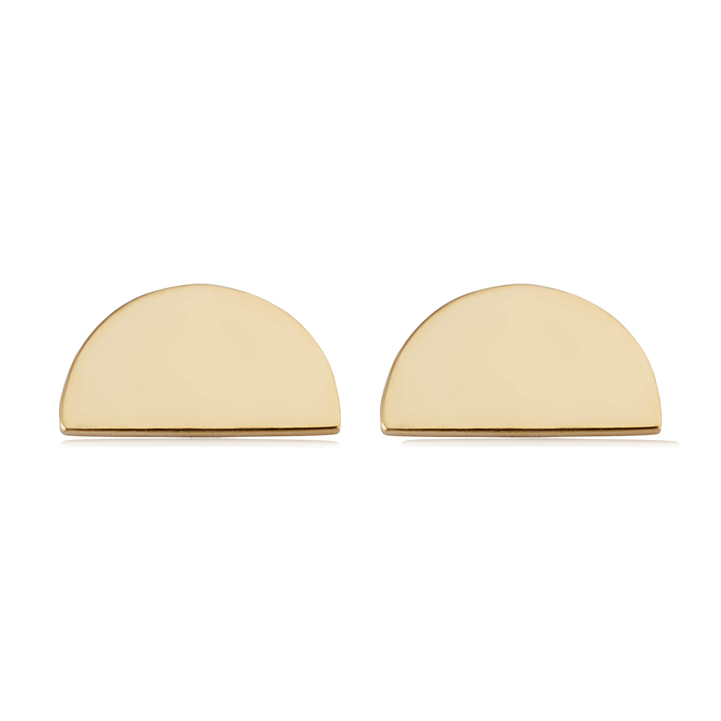 Fremada 14k Yellow Gold Half Circle Stud Earrings Minimalist Jewelry