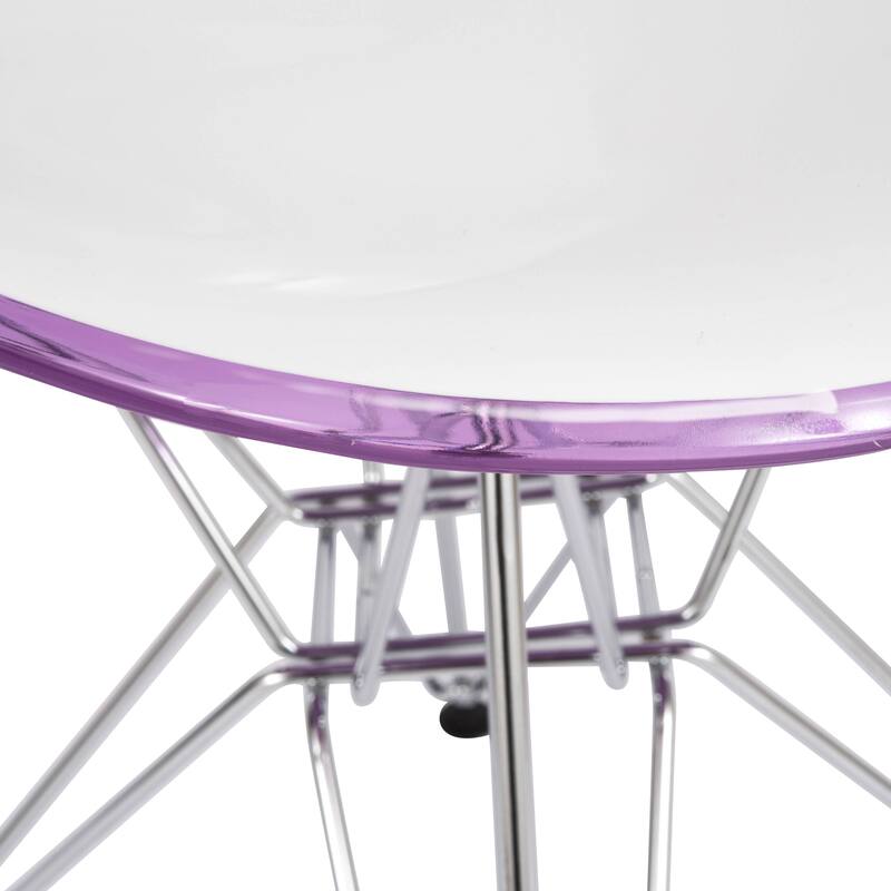 5-Piece Dining Set with 35" Round MDF Table and 4 ABS Plastic Side Chair in Chrome