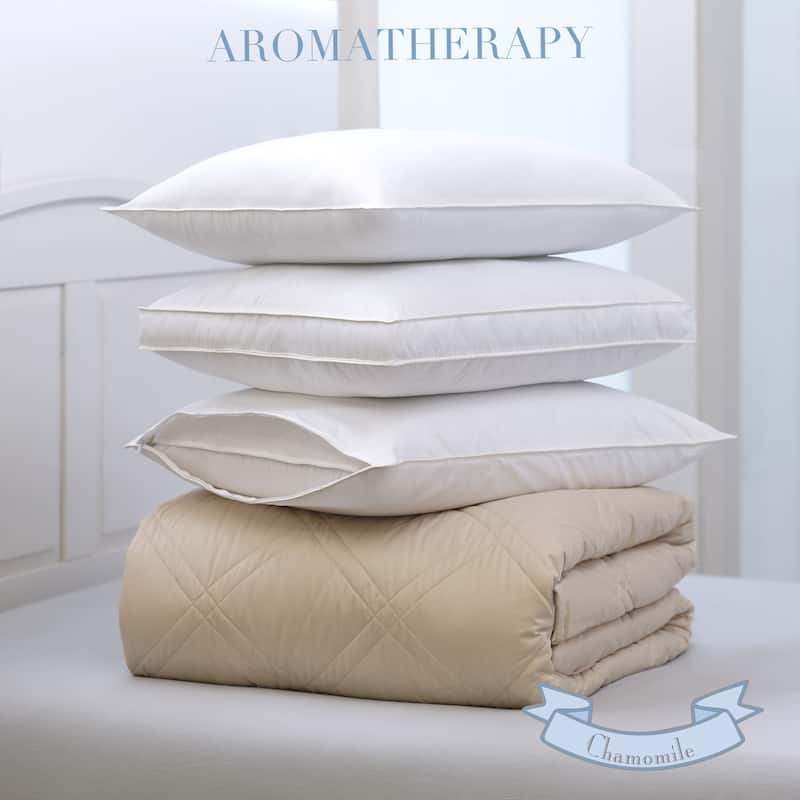 Chamomile Scented Cotton Pillow - Allenbach by Porch & Den - White
