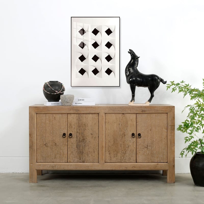 67" Capri 4 Door Sideboard, Weathered Natural