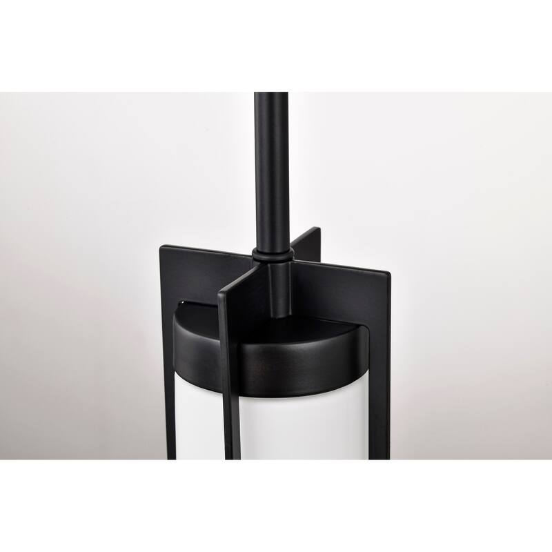 Roselle Mini Pendant Matte Black with White Glass - Matte Black