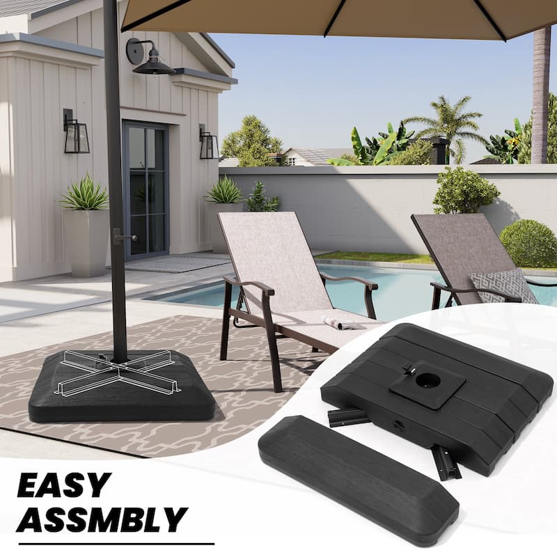 4-Piece Fillable Weighted Cantilever Offset Umbrella Base by Crestlive Products - 38.58"(L) x 37.8"(W) x 3.35/5.9"(H)