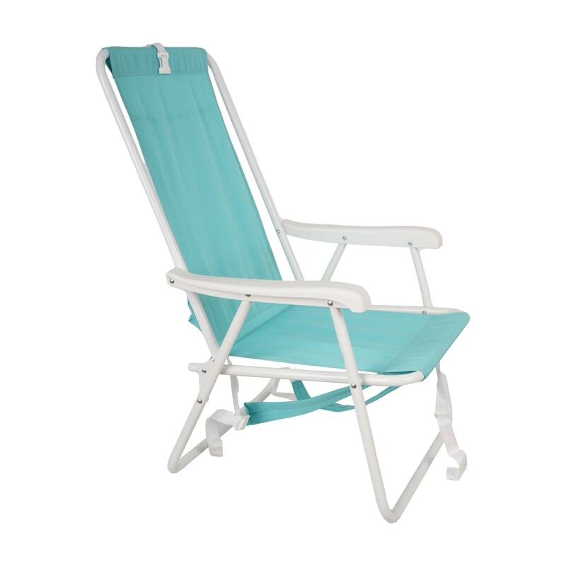 300LB Capacity Backpack Beach Chair Lightweight Reclining Aluminum Frame - Alabaster