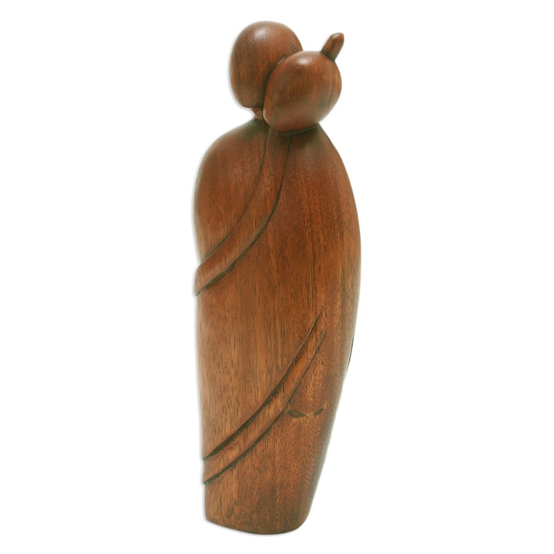 Novica Handmade Hug Therapy Wood Sculpture